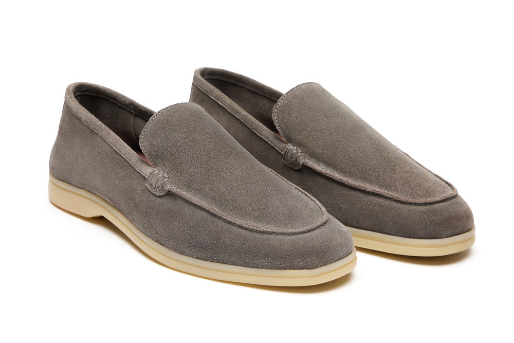 Yacht Loafers in Dark Grey Suede